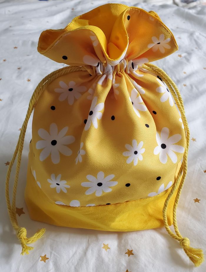 Sac pochon - Jaune/Fleur