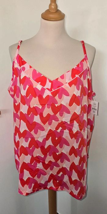 Top haut débardeur coeurs Taille 48 (Taille 20 UK) Neuf