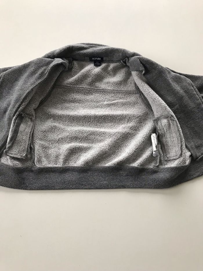 Gilet zippé bébé gris molletonné 6 mois - photo numéro 2