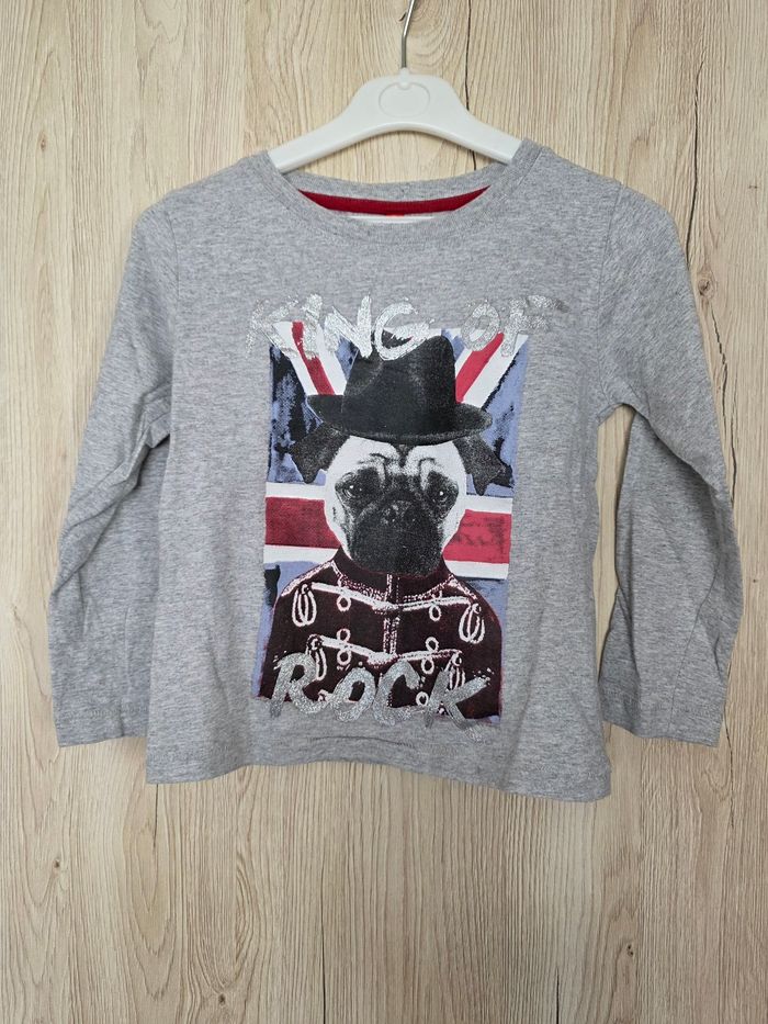 TEE-SHIRT GARÇON MANCHE LONGUE MOTIF DESSUS TAILLE 5ANS