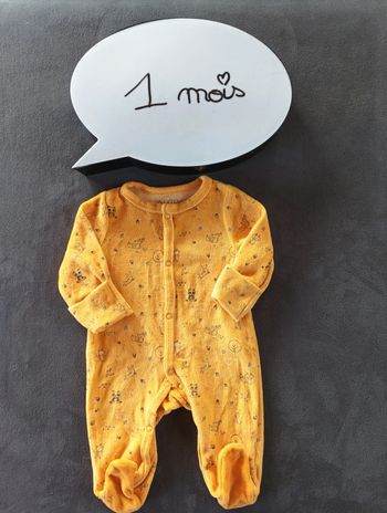 Pyjama grenouillère velours Mixte 1 mois animaux forêt In Extenso