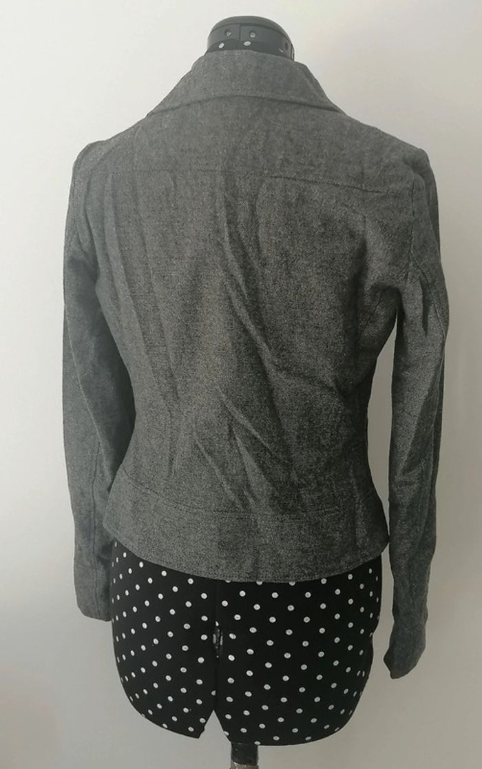 Veste / Blazer en laine gris foncé Taille 38 Promod - photo numéro 5