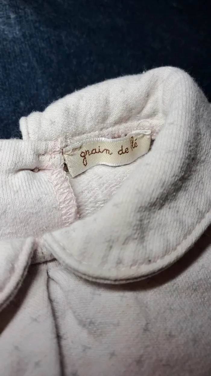💚Haut bébé blanc à col Claudine – doux & élégant – 12 mois - photo numéro 3