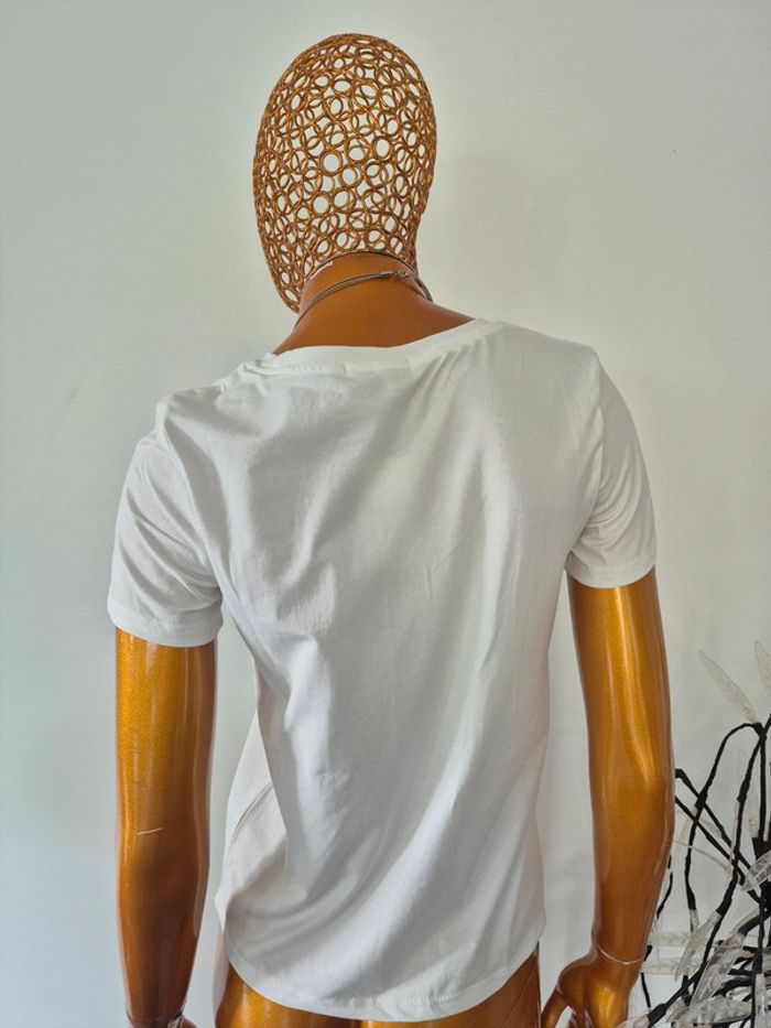 Tee-shirt Manches Courtes Femme Blanc Taille M/38 - photo numéro 2