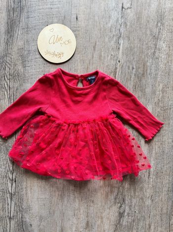 Robe rouge tulle cœur Kiabi – 1 mois – Bébé fille