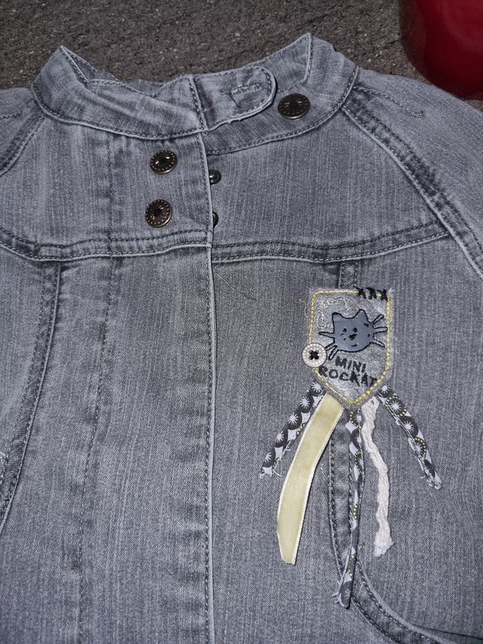 Veste en jean gris style perfecto Sergent Major 6 ans - photo numéro 5