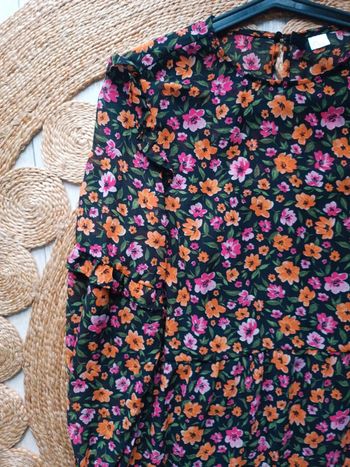 Robe longue motif fleurs à volants H&M Taille S Neuf