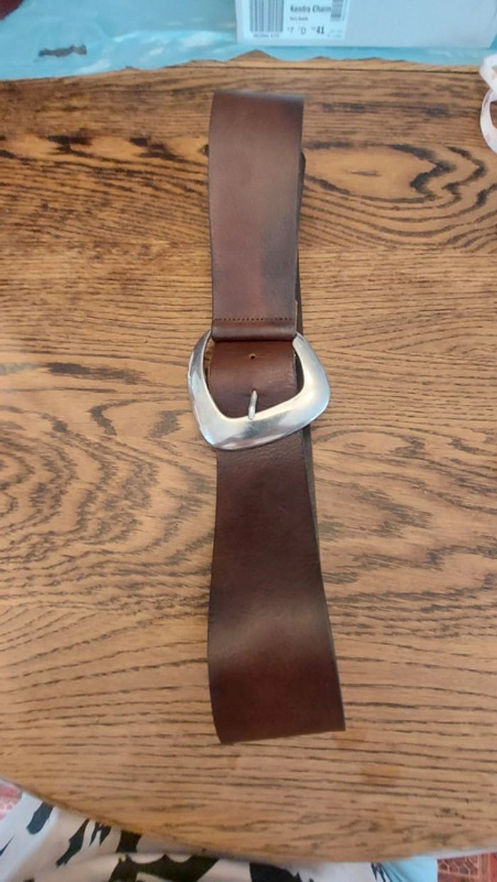 Ceinture en cuir Marron made in Italy 85cm - photo numéro 15