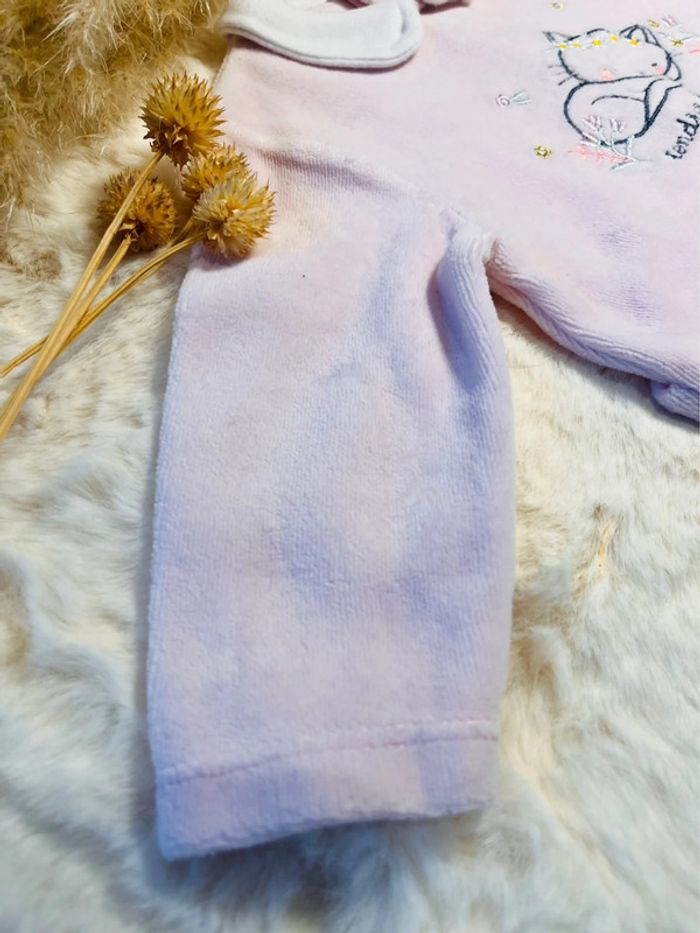 Pyjama rose col Claudine, bébé fille, 3 mois, mes petits cailloux, très bon état - photo numéro 2