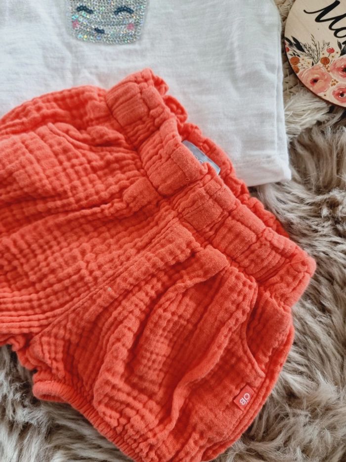 Ensemble short 3 mois bébé fille - photo numéro 3