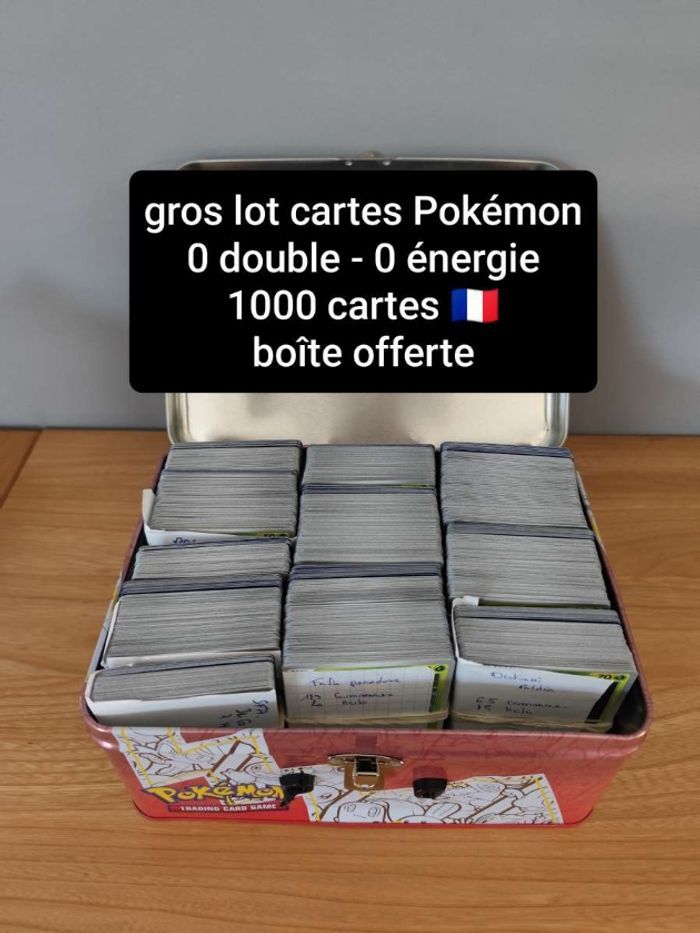 Lot 1000 cartes Pokémon sans doubles