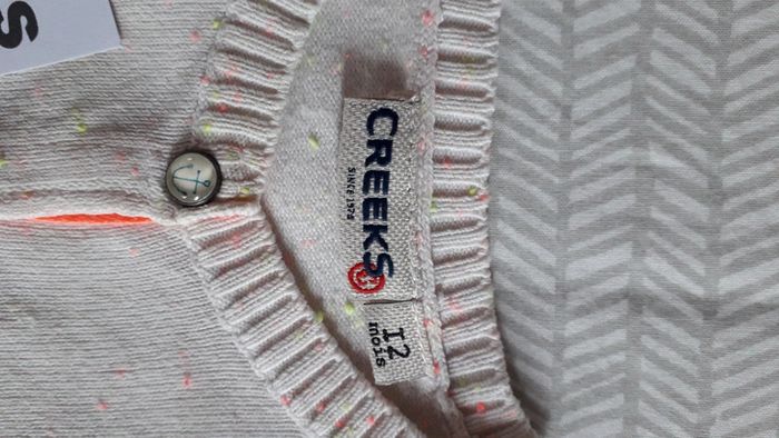 Cardigan blanc chiné rose 12 mois - photo numéro 3