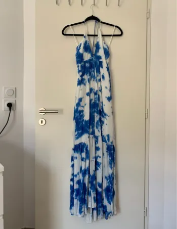 Robe dos nus blanche et bleu Goa taille L