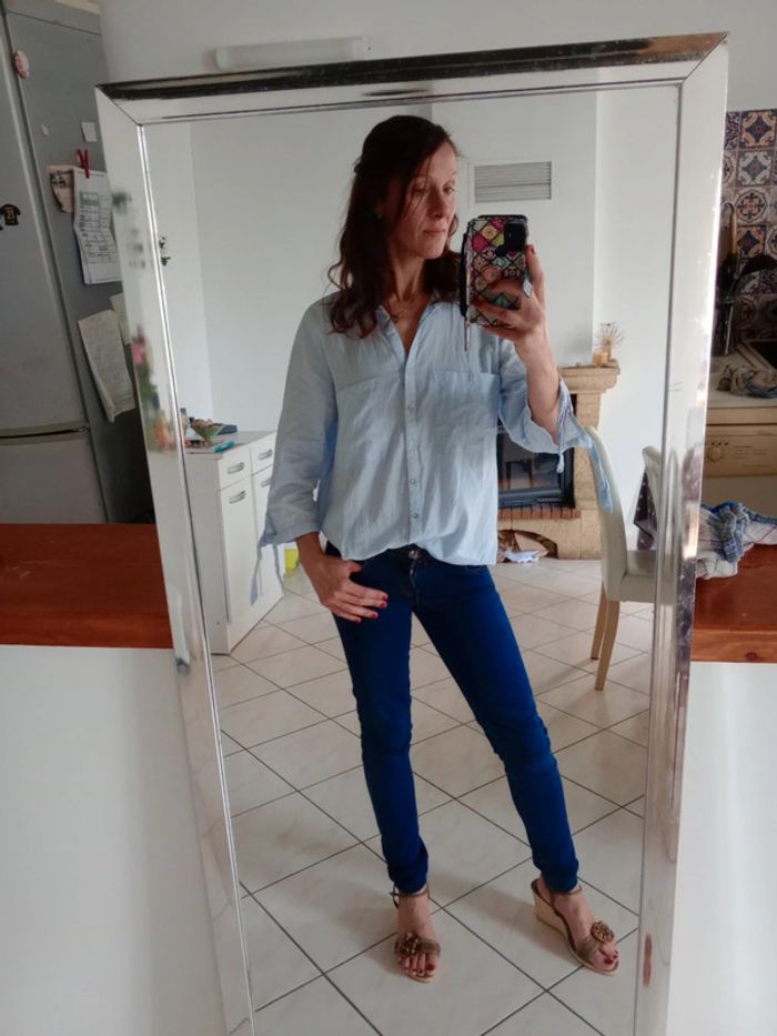 Chemise femme 44 bleu clair c81
