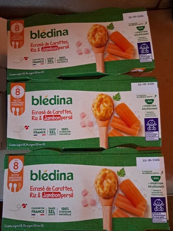 Lot de 4 bledina midi 8 mois