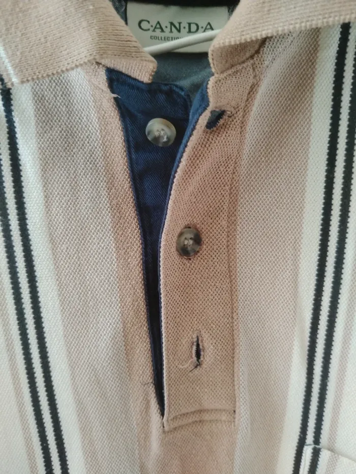 Polo marron / crème taille M - photo numéro 2