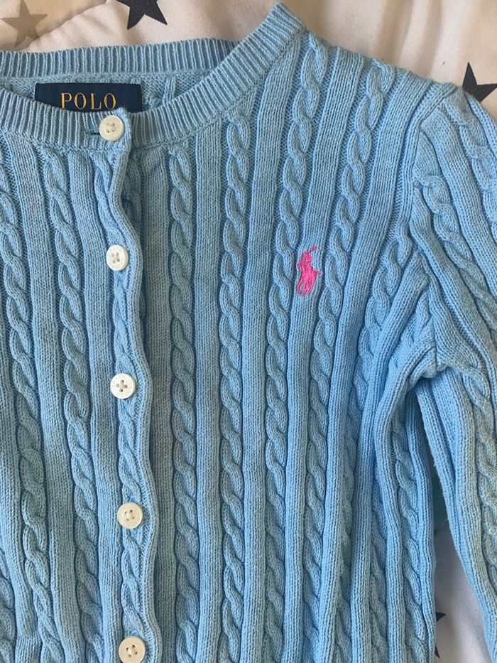 Gilet ralph lauren fille bleu 6 ans - photo numéro 2