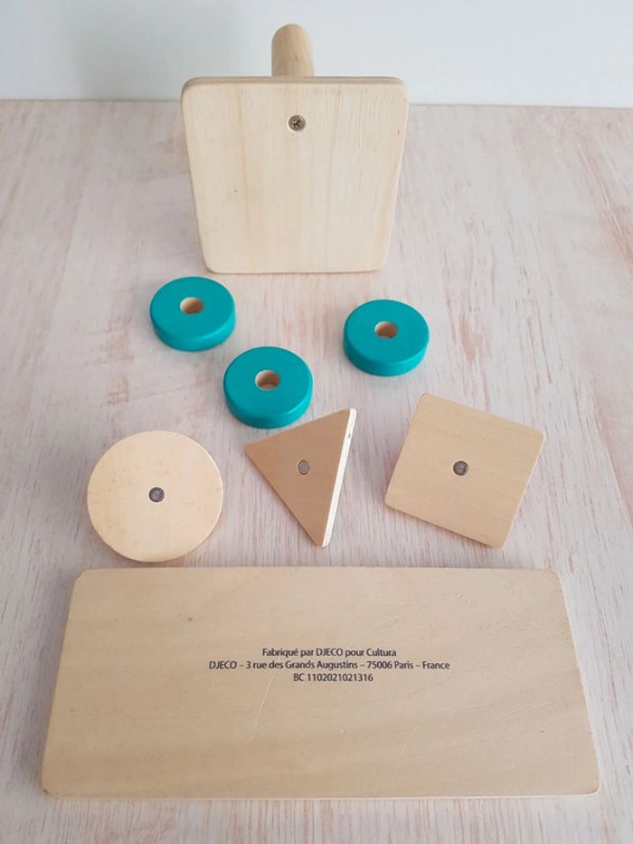 Puzzle trio Djeco et jeu disques à enfiler en bois - photo numéro 9