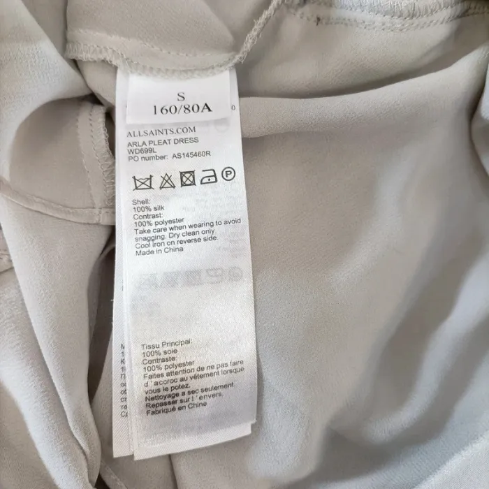 Robe midi asymétrique AllSaints gris clair - Col V - Taille S - A661 - photo numéro 10
