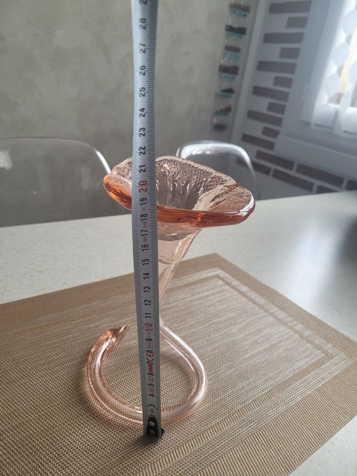 Soliflore en verre rose - photo numéro 3