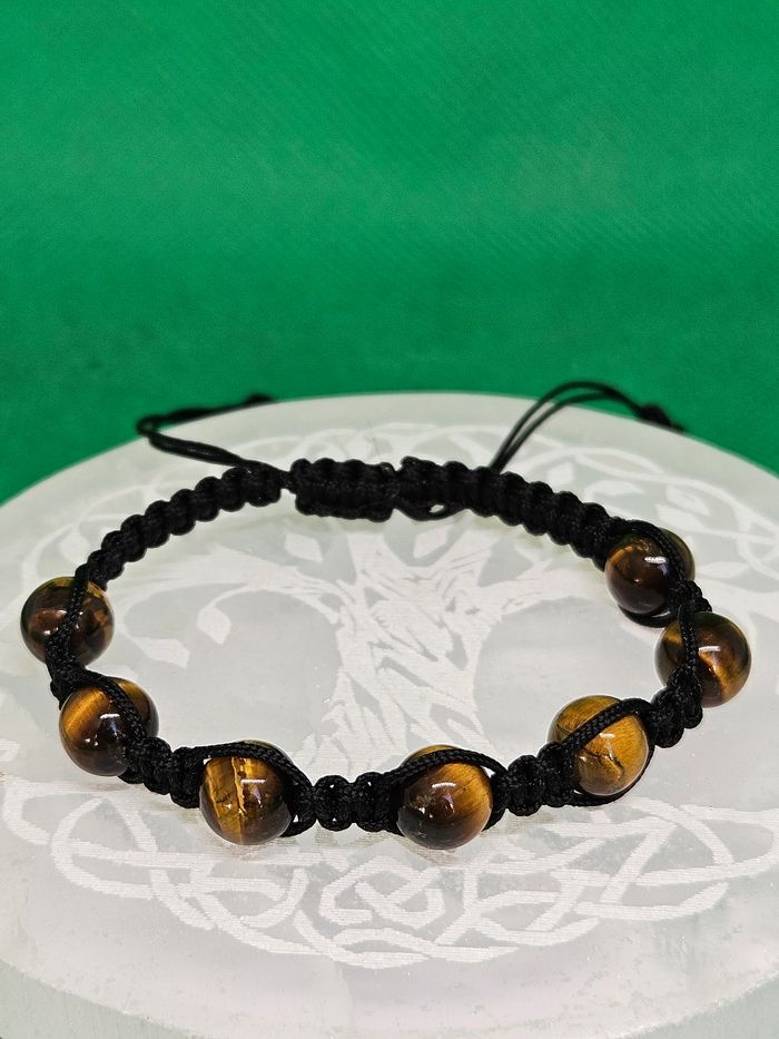 Macramé Bracelet en Oeil de Tigre - photo numéro 2