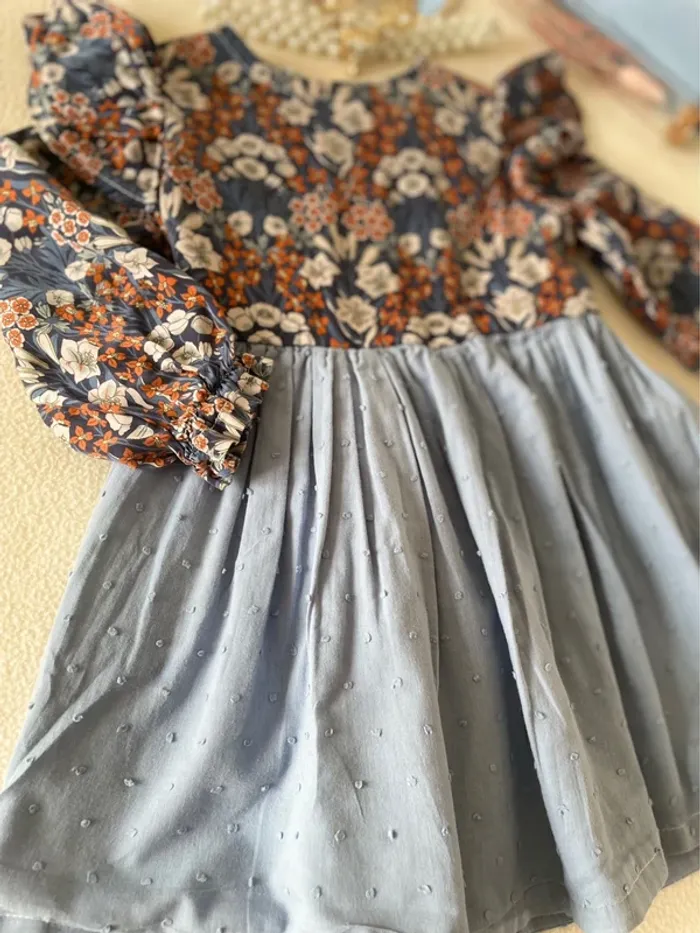 Robe  24 mois – Liberty, soie & plumetis - photo numéro 2