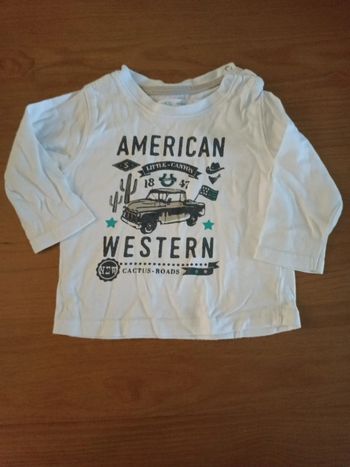 Tee shirt manches longues Gémo 6 mois