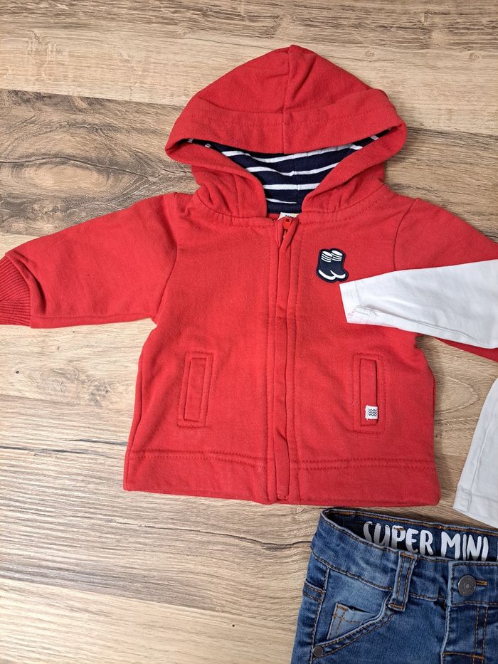 Ensemble gilet haut jean bon état tape à l'œil  3 mois - photo numéro 2