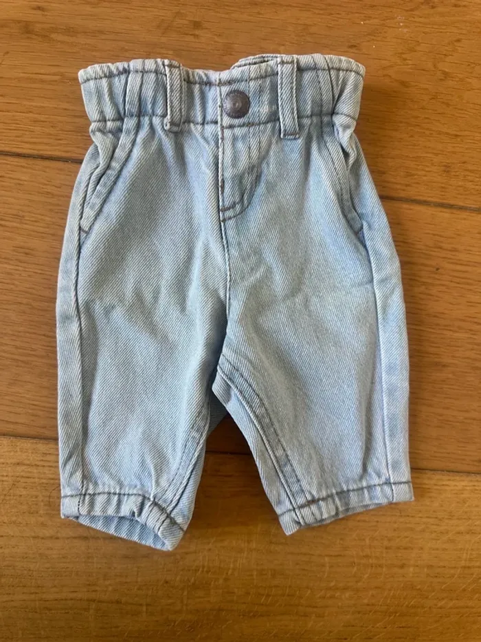 Ensemble bébé garçon 1 mois – chemise + pantalon jean – parfait état - photo numéro 4
