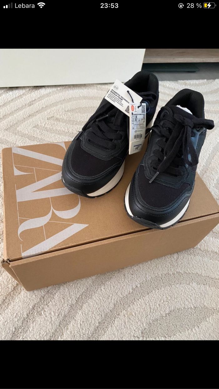 Basket zara femme Achat occasion Baskets (femme) Zara Noir