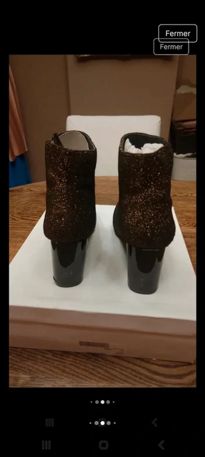 Jolie Bottine I Love Shoes t40 lurex doré neuve - photo numéro 7