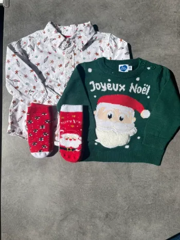 Lot Noël chemise pull chaussette 9mois
