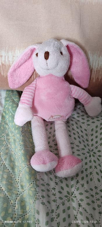 Doudou lapin rose baby nat'