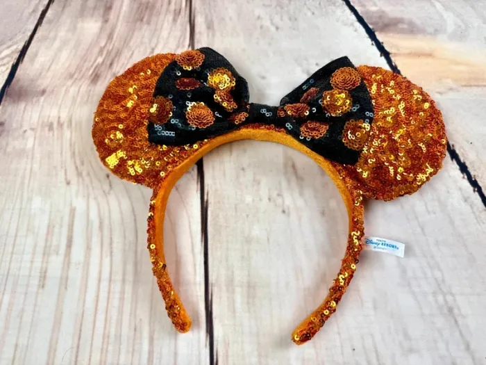 Ears (serre tête) oreilles de Minnie sequins orange Tokyo Disneyland halloween - photo numéro 6