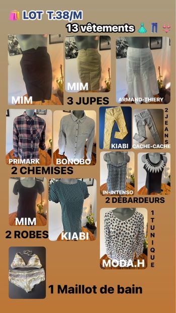 Lot 14 vêtements de marque taille 38. M