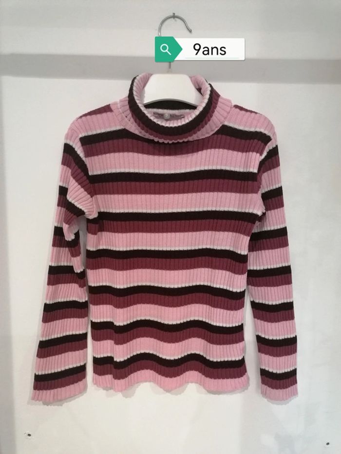 Pull col roulé Vynil fraise 9ans