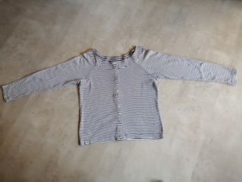 gilet rayé marine et blanc en coton Taille 3