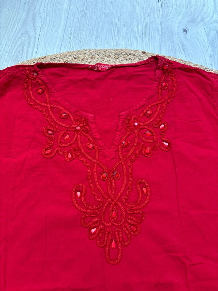 T shirt perle rouge - photo numéro 2