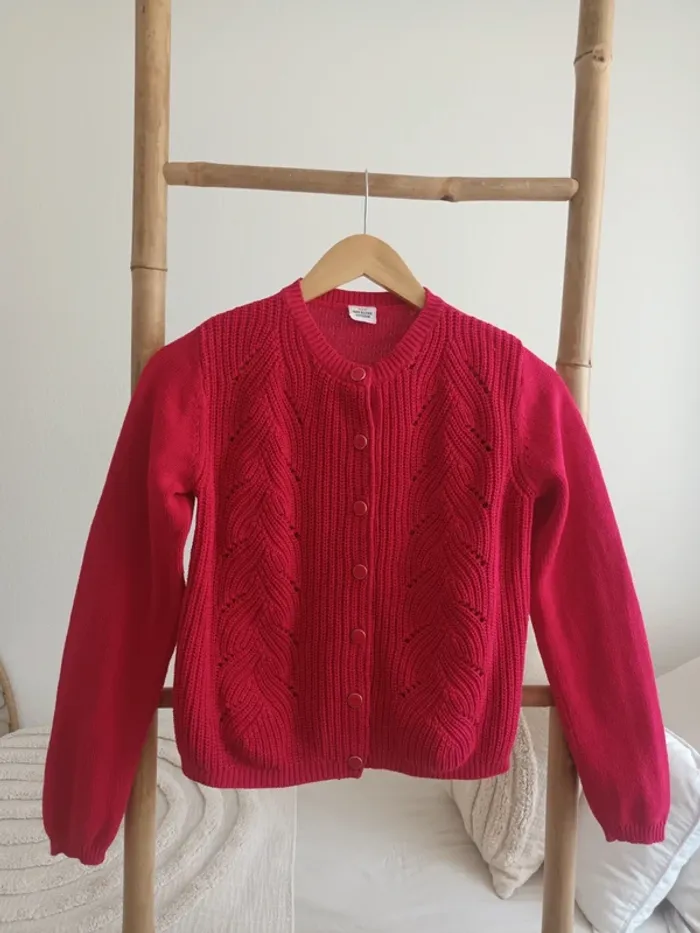 Gilet cardigan en maille rose fushia Tape à l'œil 12 ans