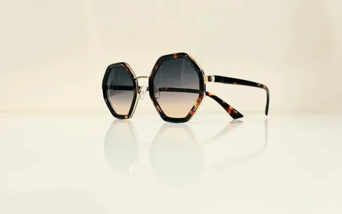 Lunette de soleil mixte hexagonale marron léopard verres dégradés uvprotection catégorie 2 - photo numéro 7