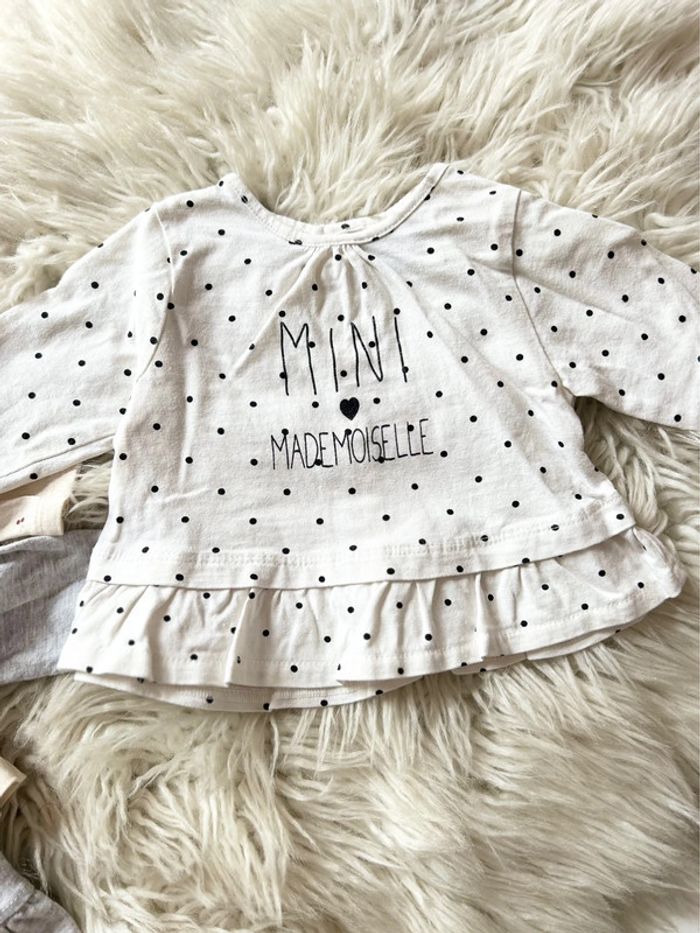 Fille 👧🏻 Lot 3 tshirt manches longues - kiabi taille 3 mois - photo numéro 4