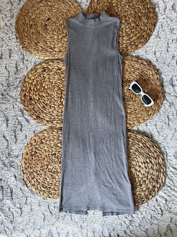 Robe mi-longue grise H&M XS/34