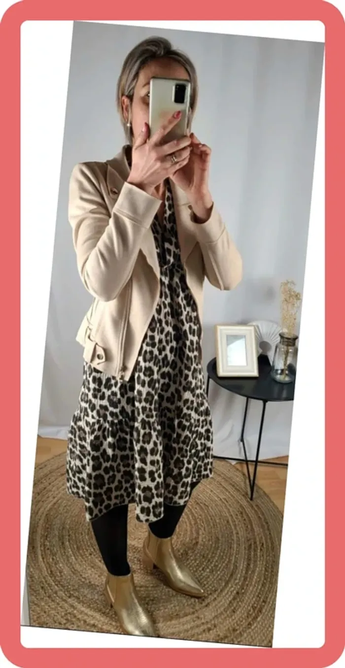 Robe 🐆 léopard - Taille Unique (36-44) - Gaze de coton - Neuve - photo numéro 4