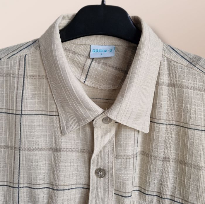🌸 Chemise à carreaux beige Green-G Taille L 🌸 - photo numéro 5
