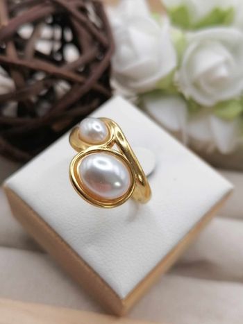 Bague en acier inoxydable ajustable doré