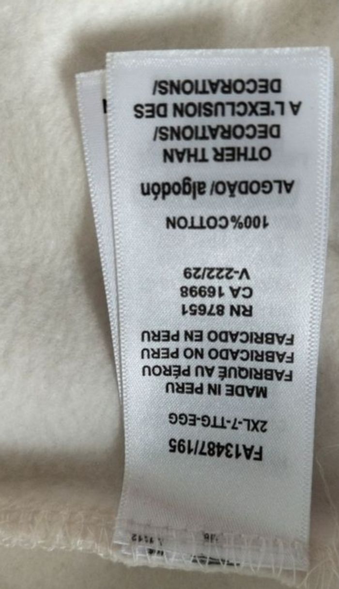 Sweat homme lacoste blanc créme taille XXL 100% coton 50€ - photo numéro 4