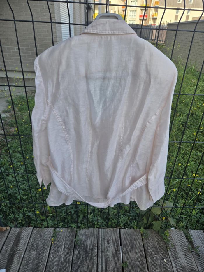 Veste en lin rose pale Christine laure taille 50 - photo numéro 2