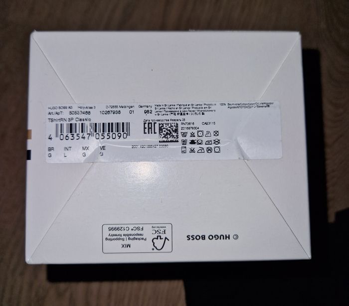 Coffret Hugo boss 3 tee shirts coton homme L neuf - photo numéro 5