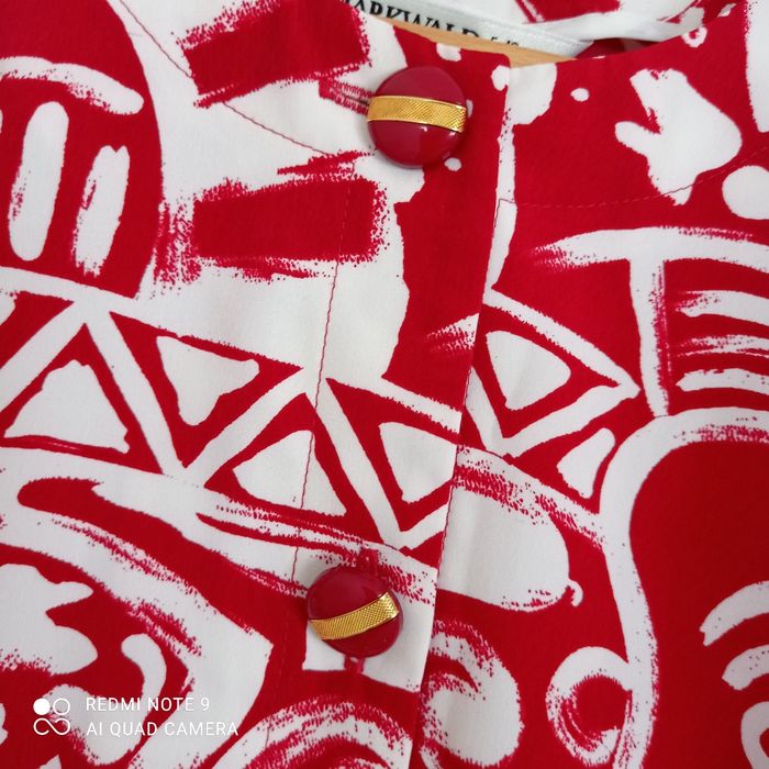 Blouse rouge à motifs blancs t44/46 - photo numéro 3