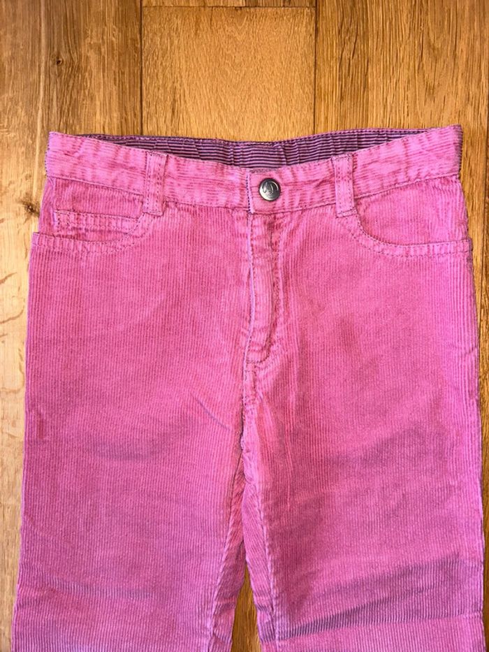Pantalon en velours côtelé rose ajustable - photo numéro 2